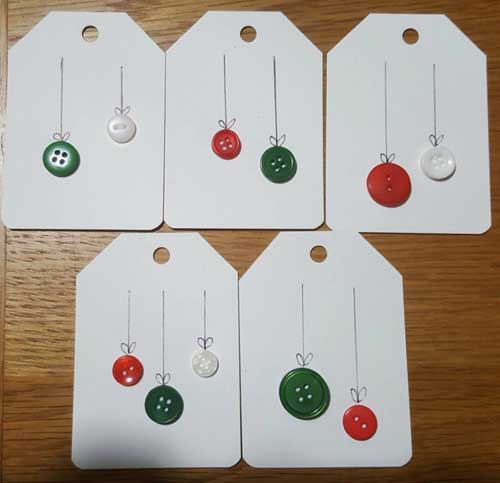 Recycle Christmas Cards Greetings Cards Gift Tags Wrapping Paper Buttons and Black Fine Liner Design Ideas 3