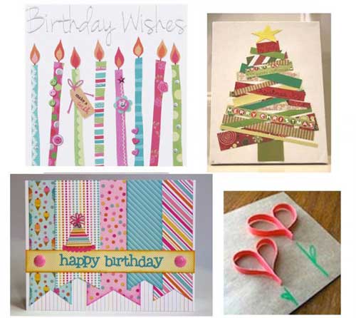 Use Strips of Greetings Cards to Create New Ones