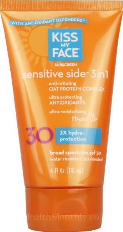 Ethical Shopping Kiss My Face Sensitive Side 3 in 1 Sunscreen 118 ml