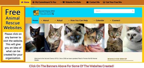 Run An Animal Adoption Site Free Animal Rescue Websites Screenshot