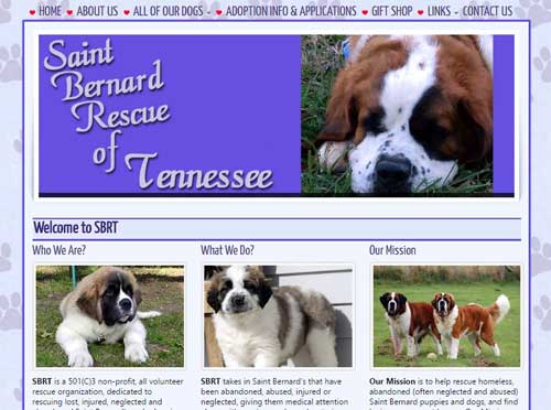 Screenshot of Sample Animal Rescue Website